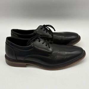 Hugo Vitelli Mens Black Lace Up Round Toe Dress Shoes Size 10 M